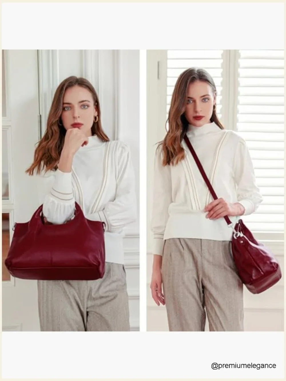 Genuine Leather Satchel Crossbody Hobo Medium Tote Shoulder Bag Handbag